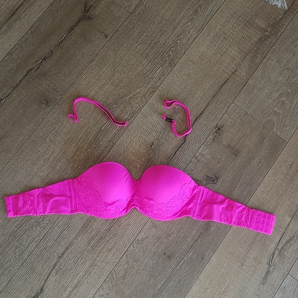 Body by Victoria strappless hot pink bra